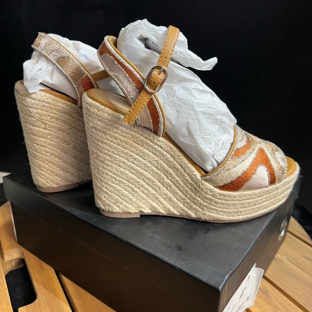 🧡🤎SAINT G Marcilia GORGEOUS Platform Wedges 🧡🤎SZ 11-NWT